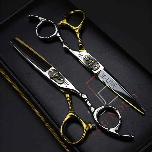 Professional Jp 440c Steel Black Golden Hair Cutting - Temu